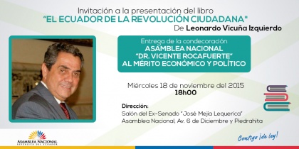 En la Asamblea se presentará el libro “El Ecuador de la Revolución Ciudadana"