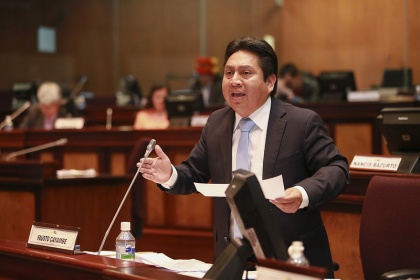 Fausto Cayambe, sesión del Pleno 414, Ley de Fortalecimiento de la Seguridad Social de las Fuerzas Armadas y de la Policía Nacional