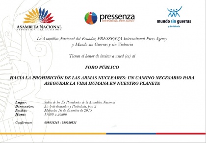 María Augusta Calle organiza foro “Hacia la prohibición de armas nucleares”