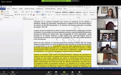Refroma penal en materia de Tránsito, Comisión Justicia