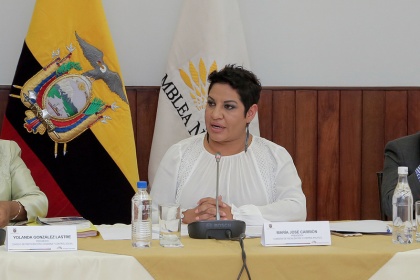 Asambleísta María José Carrión, presidenta de la Comisión de Fiscalización y Control Político. Foto - Archivo