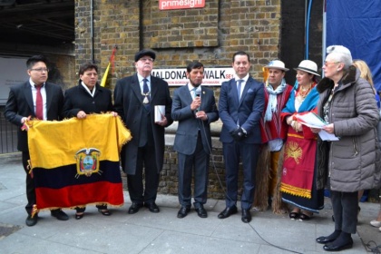 Israel Cruz Proaño, reconocimiento a Pedro Vicente Maldonado, Inglaterra,