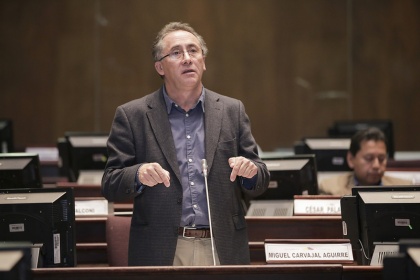 Asambleísta Miguel Carvajal, presidente de la Comisión de Soberanía Alimentaria. Foto - Archivo