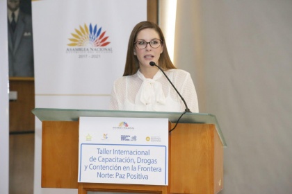 Asambleísta María Mercedes Cuesta, coordinadora del Grupo Parlamentario para la Prevención y Tratamiento Integral del Fenómeno de las Drogas en Ecuador