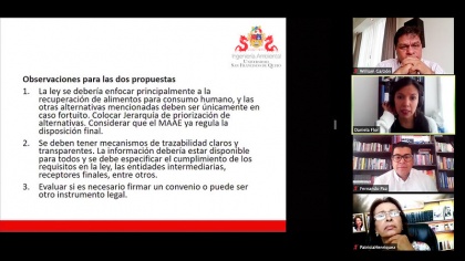 Comisión del Derecho a la Salud, proyectos de Ley que dismiuyen del desperdicio de alimentos
