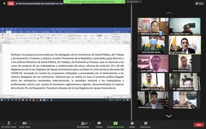 Subcomisión de Salud, rechaza respuesta del Ejecutivo e insiste en reformar el Reglamento a la Ley Humanitaria